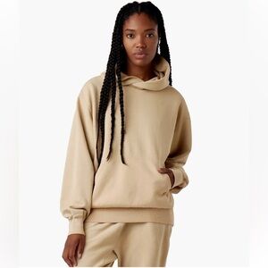 [3] TKEES Beige Core Hoodie 100% Cotton Heavyweight Hoodie Made In Canada
